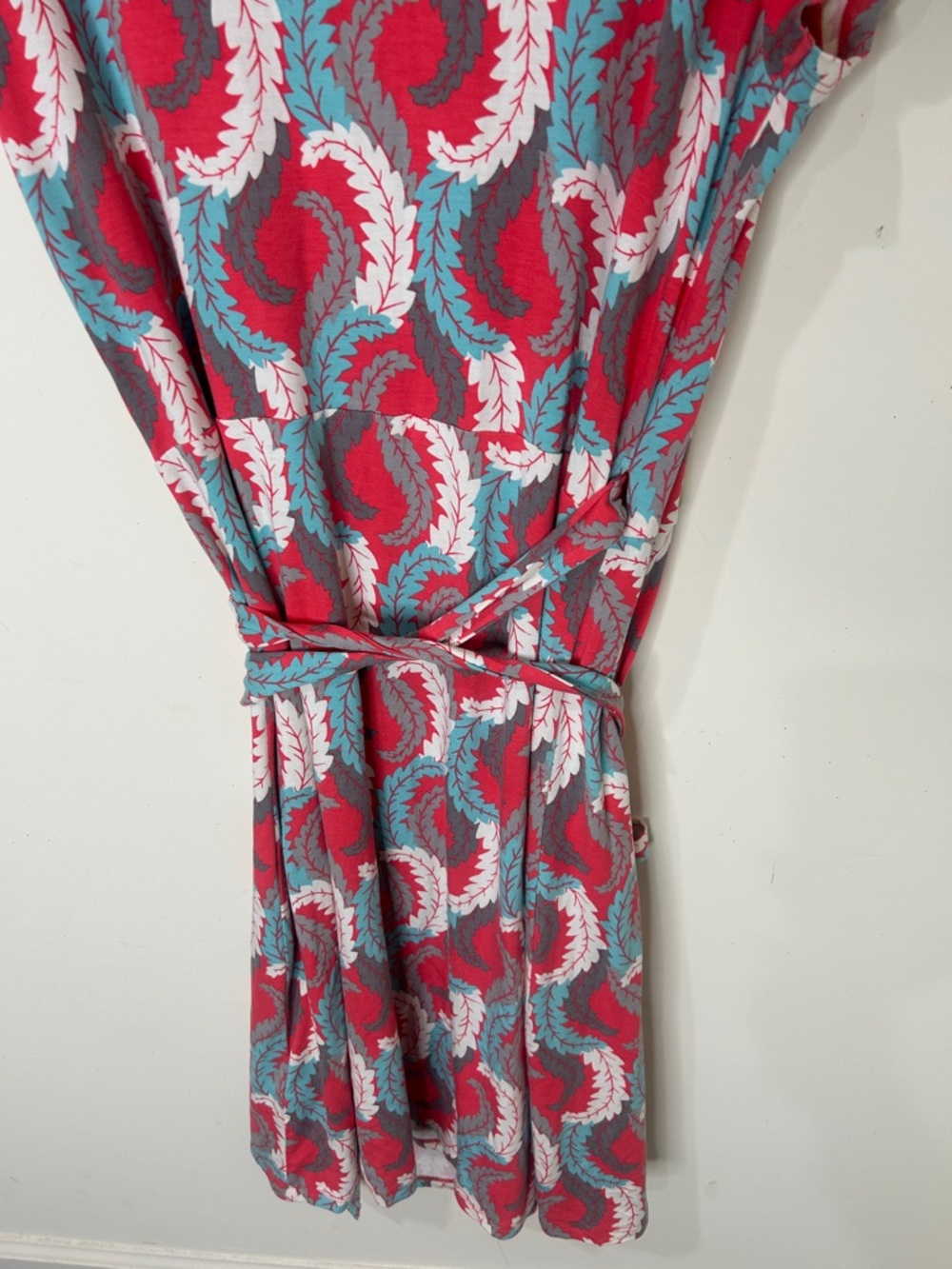 BODEN Marie V-Neck Wrap Dress Coral Blue Size 10R - Picture 14 of 16